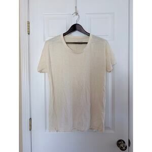 Pilcro Anthropologie Jordyn Cotton Slub Tee Cream Short Sleeve Size M